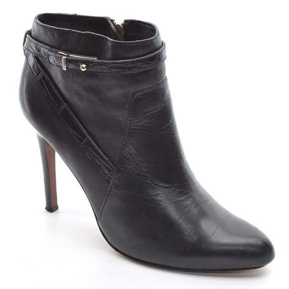 Coach Ursa Black Leather Stiletto Heeled Booties 7.5 B - Picture 1 of 6